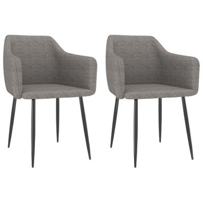 vidaXL Eetkamerstoelen 2 st stof lichtgrijs vidaXL Eetkamerstoelen 2 st stof lichtgrijs