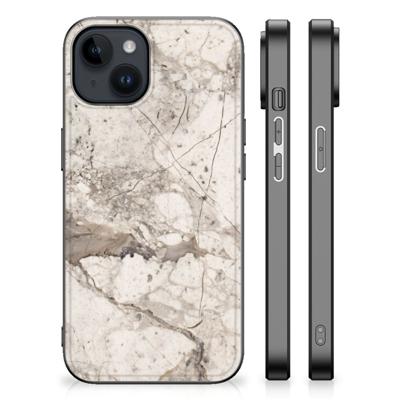 iPhone 15 Plus Marmeren Print Telefoonhoesje Marmer Beige