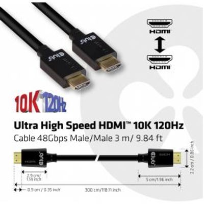 CLUB3D CAC-1370 HDMI kabel 3 m HDMI Type A (Standaard) Zwart