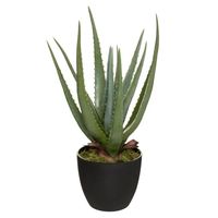 Atmosphera Aloe vera kunstplant in pot van cement 42 cm   -