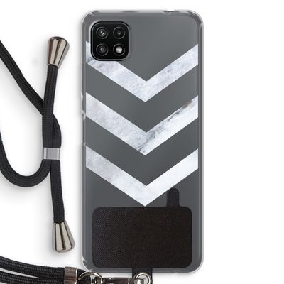 Marmeren pijlen: Samsung Galaxy A22 5G Transparant Hoesje met koord
