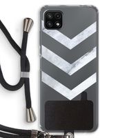 Marmeren pijlen: Samsung Galaxy A22 5G Transparant Hoesje met koord
