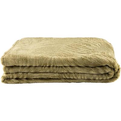 Op=Op | Leen Bakker - Plaid Ray - 130x170 Cm - Polyester - Groen