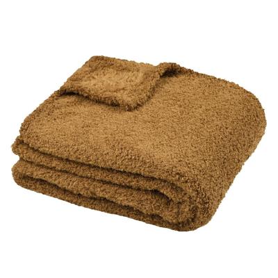 Stof Textiles Plaid/bankdeken Montreal - camel - 130 x 160 cm - polyester - 1 persoons