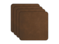 ASA Selection Onderzetters - Soft Leather - Dark Sepia - 10 x 10 cm - 4 Stuks - thumbnail