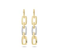 TFT Oorhangers Diamant 0.10ct (2x0.05ct) H SI Bicolor Goud Glanzend 30 mm x 5 mm