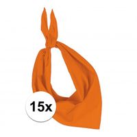 15 stuks oranje hals zakdoeken Bandana style   -