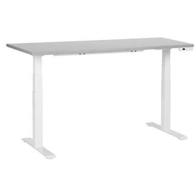 Beliani-DESTINES-Elektrisch Verstelbaar bureau-Grijs|Wit-160 cm-MDF