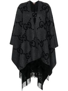 Gucci Jumbo-GG cashmere cape - Gris