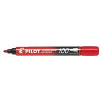 Viltstift PILOT 100 rond fijn rood | 12 stuks