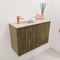 Toiletmeubel Mondiaz Joya Dlux | 60 cm | Meubelkleur Dusk | Faye wastafel Nata Wasbak Links | 1 kraangat