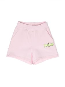 Chiara Ferragni Kids short en coton à logo embossé - Rose