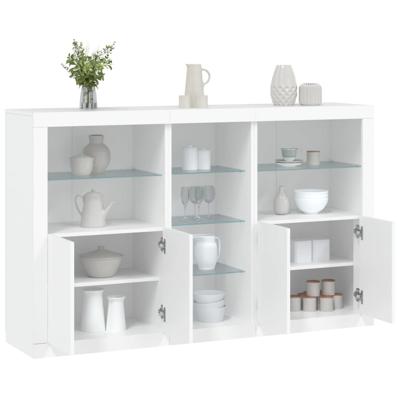 Dressoir met LED-verlichting 162x37x100 cm wit