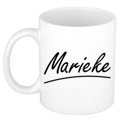 Naam cadeau mok / beker Marieke met sierlijke letters 300 ml Naam cadeau mok / beker Marieke met sierlijke letters 300 ml