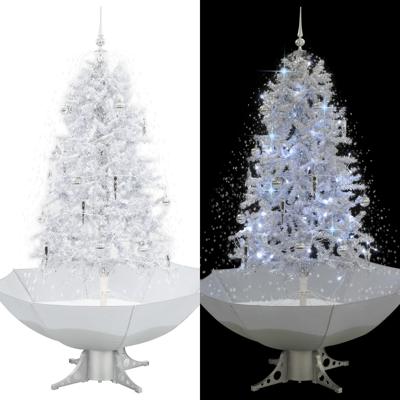 Kerstboom sneeuwend met paraplubasis 170 cm wit