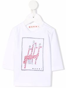 Marni Kids t-shirt à imprimé animalier - Blanc