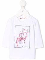 Marni Kids t-shirt à imprimé animalier - Blanc
