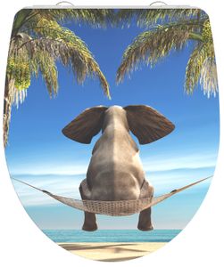 Schutte Duroplast High Gloss WC-bril HAPPY ELEPHANT met soft-close en quick-release
 - 82580 - 82580