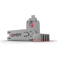 Lindy 40450 poortblokker Port blocker + key USB Type-A Roze Acrylonitrielbutadieenstyreen (ABS) 5 stuk(s)