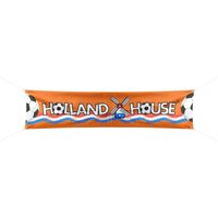 Oranje banier/Vlag "Holland House" afmeting 180 x 40 cm - thumbnail