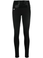 Philipp Plein legging à ornements en cristal - Noir