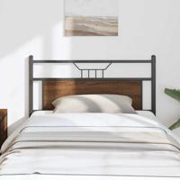 Hoofdbord 107 cm bewerkt hout en staal bruin eikenkleurig