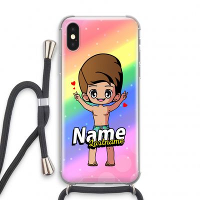 Chibi Maker man: iPhone XS Transparant Hoesje met koord