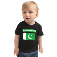 Pakistan landen shirtje met vlag zwart voor babys 80 (7-12 maanden)  -