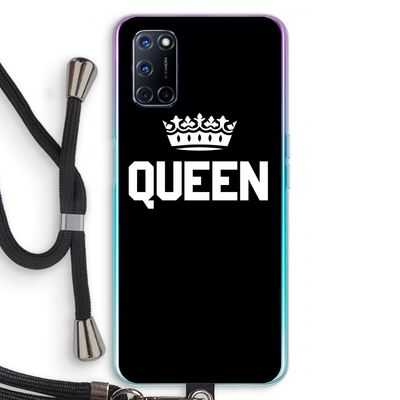 Queen zwart: Oppo A72 Transparant Hoesje met koord