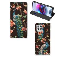 Motorola Moto G100 | Hoesje maken | Pauw met Bloemen