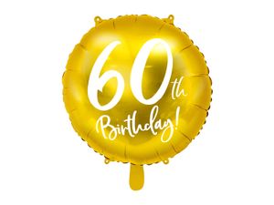 Folieballon 60th Birthday goud (45cm)