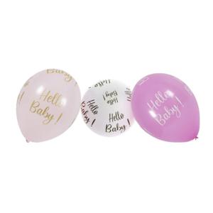 Chaks Baby kraamfeest/geboorte ballonnen - Hello Baby - 6x stuks - roze - babyshower