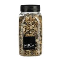 Mica Decoratie/hobby mini korrels/steentjes - bruin mix - 650 ml - Decoratie materialen