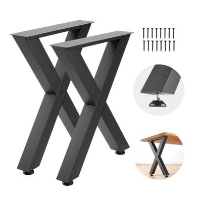 VEVOR Tafelpoten, Set van 2, 600x750 mm, X-vormige tafelvoet, Draagvermogen 1000 kg, Tafelpoten van koolstofstaal, Meubelvoeten, Tafelonderstel, Tafelpoten voor bureaus, salontafels, eettafels, Zwart