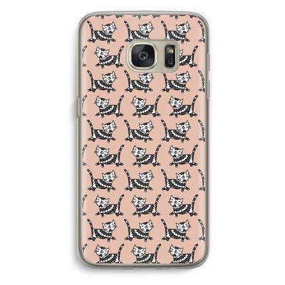 Zwarte poes: Samsung Galaxy S7 Transparant Hoesje