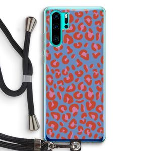 Leopard blue: Huawei P30 Pro Transparant Hoesje met koord