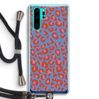 Leopard blue: Huawei P30 Pro Transparant Hoesje met koord