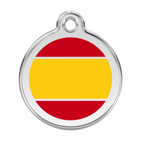 Spanish Flag roestvrijstalen hondenpenning large/groot dia. 3,8 cm - RedDingo