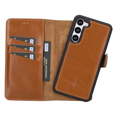 NorthLife - Samsung Galaxy S23 Plus - Lederen Afneembare 2-in-1 bookcase hoes - Cognac