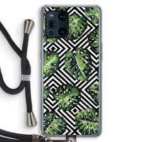 Geometrische jungle: Oppo Find X3 Transparant Hoesje met koord