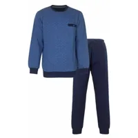 Warme Fleece pyjama heren - Winter - Blauwe warme winter pyjama