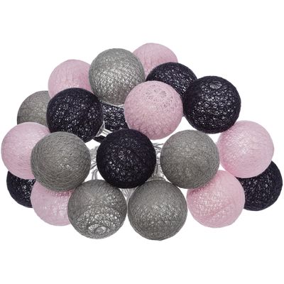 Lichtslinger/lichtsnoer met 20 decoratieve verlichte balletjes - multi kleur mix - 435 cm - stekker Lichtslinger/lichtsnoer met 20 decoratieve verlichte balletjes - multi kleur mix - 435 cm - stekker