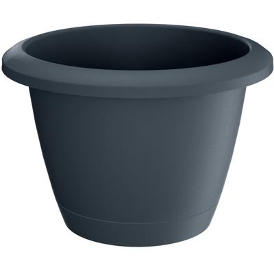 Respana bloempot - antraciet - 39 cm - inclusief onderzetter - kunststof - plantenpot - Woon/tuinde