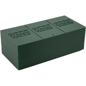 Rechthoekig groen steekschuim/oase nat 23 x 11 x 8 cm   -