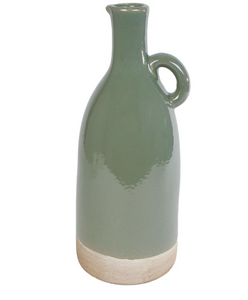 Vaas Nico groen/beige aardewerk L