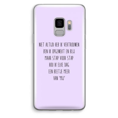 Zelfvertrouwen: Samsung Galaxy S9 Transparant Hoesje
