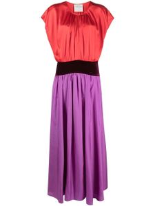 Forte Forte robe longue colour block en soie - Violet