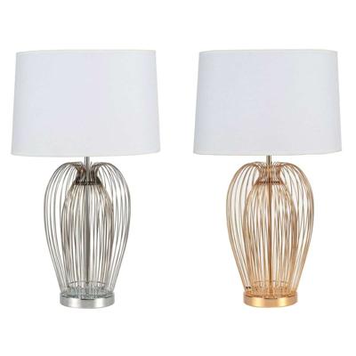 Bureaulamp DKD Home Decor Metaal Wit 220 V 35 x 35 x 63 cm 50 W (2 Stuks)