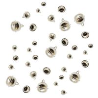 72x Metalen belletjes zilver met oog 12 mm hobby/knutsel benodigdheden