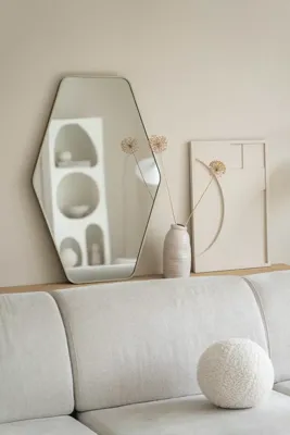 Hexagon spiegel 90×60 cm - Greige